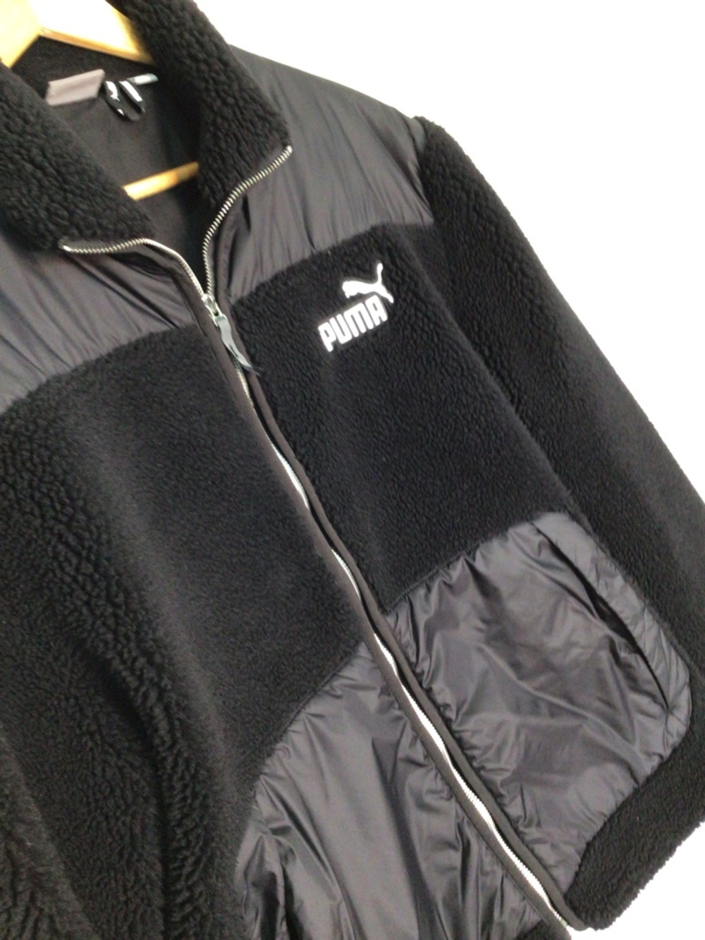 Puma Black Sherpa Panel Zip Jacket for Men Size Large - Picture 9 of 15